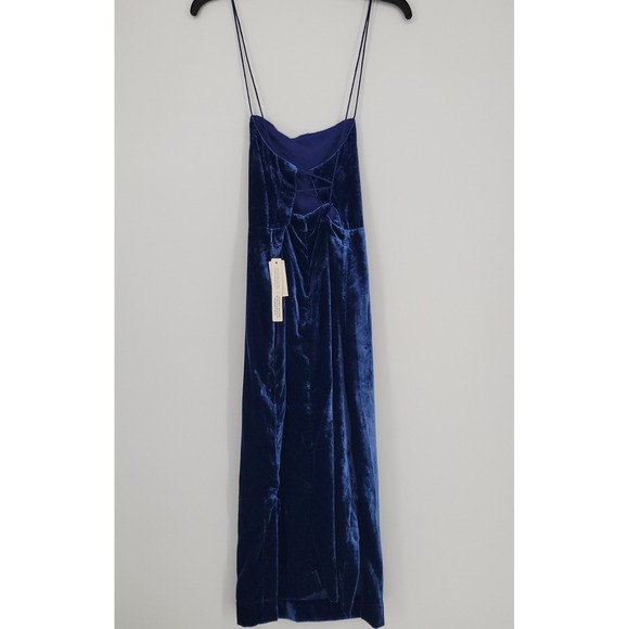 Anthropologie Sapphire Velvet Slip Midi Dress - Picture 6 of 8